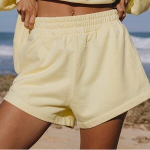 Daily Drills Yellow Athletic Shorts with Elastic Waistband and Drawstring